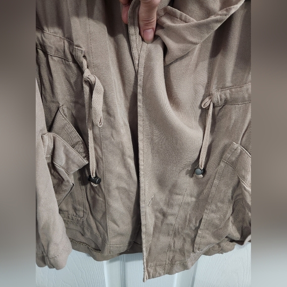 Torrid twill peplum utility tie front drawstring drape military lagenlook 2x - Picture 5 of 9